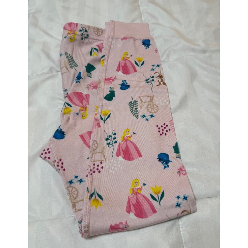 Hanna Andersson Disney Cinderella Pink Princess Long John PJ Bottoms Size 8  130